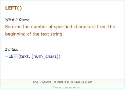 How to Use Excel LEFT Function (Examples + Video)