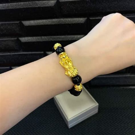 Piyao Attract Money Gold Plated In Black Onyx Bracelet Women S Fashion