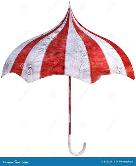 Red And White Striped Umbrella