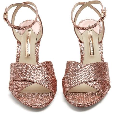 Sophia Webster Natalia Crystal Embellished Heel Glitter Sandals