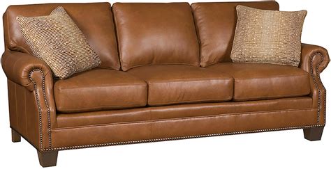 King Hickory Living Room Jordan Leather Sofa 5500 Raw L Hickory