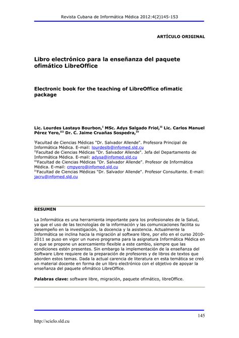 Pdf Libro Electr Nico Para La Ense Anza Del Paquete Ofim Tico Libreoffice