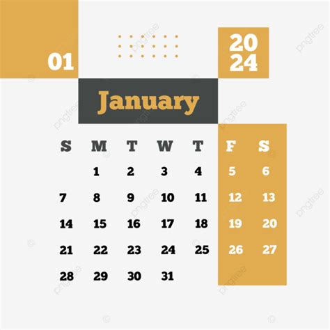 Kalender Januar Minimalistischer Stil Vektor Januar Kalender