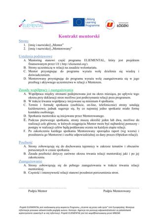 Kontrakt Mentorski Pdf