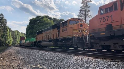 Ns 240 With Bnsf Mac Trailing Thru Flowery Branch Georgia 572023