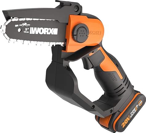 Worx Elagueuse Mini Tronçonneuse Sans Fil 20v Wg324e Livrée Avec Une Batterie 2ah Et