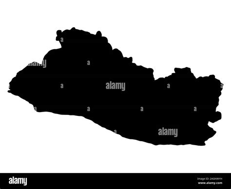 El Salvador Map Silhouette Vector Illustration Eps Stock Vector