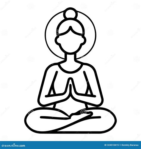 Meditation Icon Or Modern Line Symbol Vector Line Art And Icon Design With Bold Outline Stock