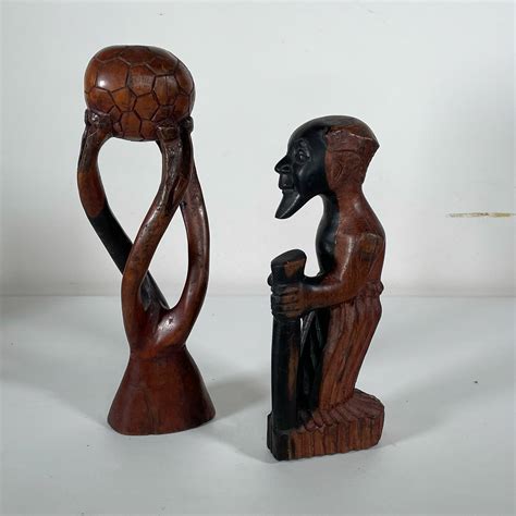 (2pc) AFRICAN CARVED WOOD FIGURES