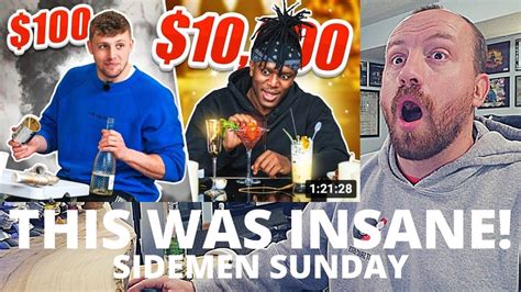 Sidemen 10000 Vs 100 Mukbang First Reaction Best Mukbang Ever