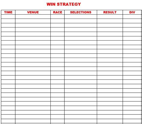 WIN STRATEGY SELECTIONS - Punting Pro