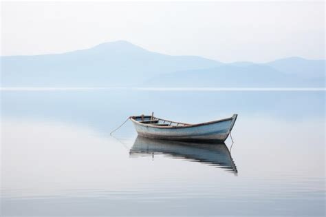 Premium Photo A Calm Water With A Lone Boat