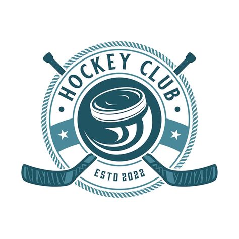 Forma De Emblema De Dise O De Logotipo De Hockey Con Icono De Pelota De