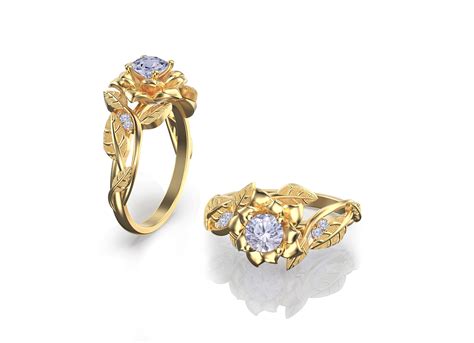 'Nyia' Gold Flower Ring