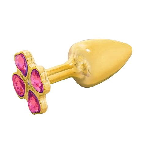 Plug Anal Formato Trevo P Hard Dourado Sex Shop Loja Fetiches