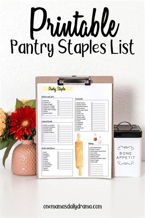 Essential Pantry Staples Checklist