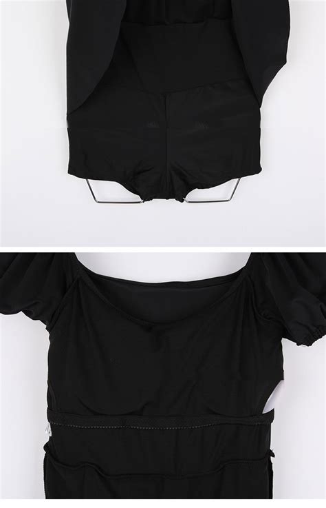 楽天市場全 色パフ袖ワンピースモノキニ ブラック M L XLaz bikini sun シナモンガール Cinnamon Girl 超ミニ マイクロミニ