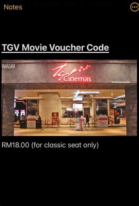 Tgv Movie Ticket Classic Only Tickets Vouchers Vouchers On Carousell