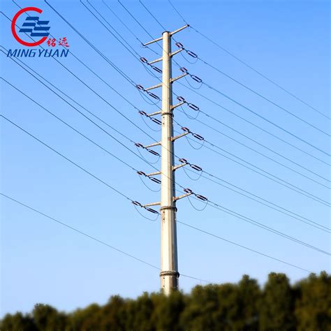 80 And 90 Feet Poles Overhead Line Transmission Steel Round Tapered