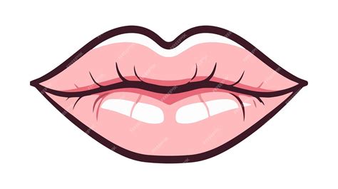 Premium Vector Red Female Lips Isolated On A White Background Vector