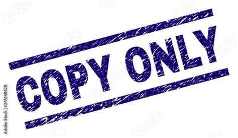 Copy Only Seal Watermark With Scratced Style Blue Vector Rubber Print