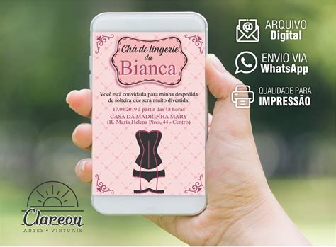 Convite Ch De Lingerie Arte Virtual Elo Produtos Especiais