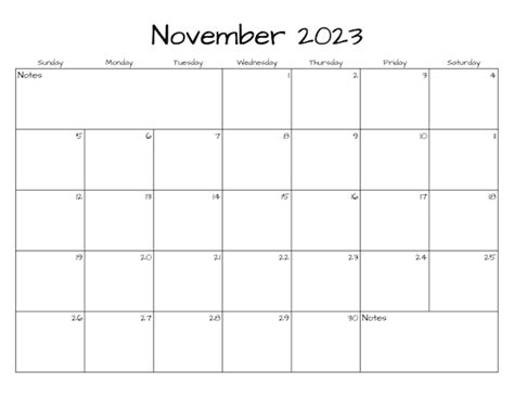 Calendario Imprimible Noviembre