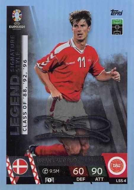 CARTA UEFA MATCH Attax Euro 2024 Brian Laudrup Firma Stile Leggenda