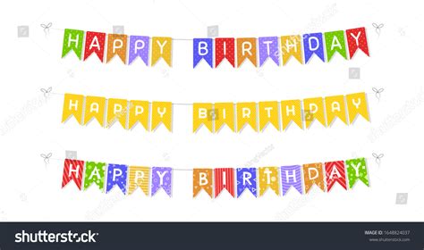 Bunting Flags Banner Happy Birthday Letters Stock Vector (Royalty Free ...