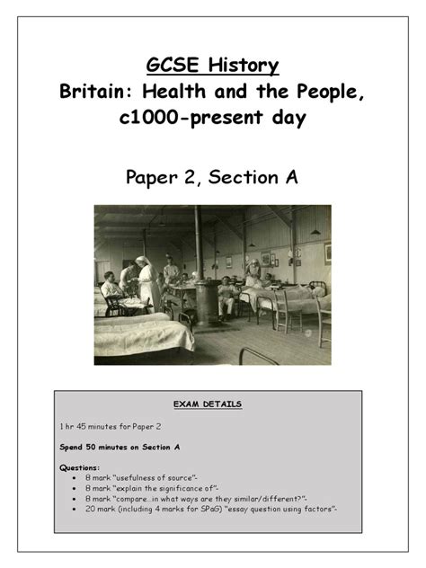 Gcse History Britain Health And The People C1000 Present Day Pdf Surgery Vaccination