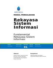 01 Fundamental Rekayasa Sistem Informasi Docx MODUL PERKULIAHAN