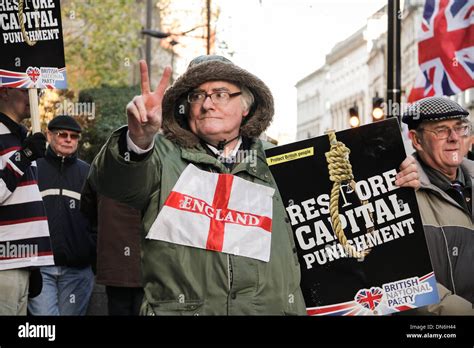 British National Party (BNP) supporters call for death penalty outside Old Bailey in London ...