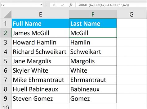 How To Extract Last Name In Excel Sheetaki