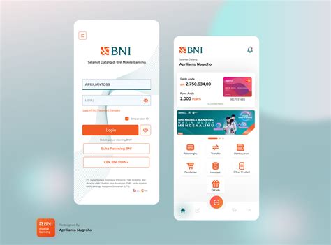 Bni Mobile Banking App Re Design By Afrills Banking App Mobile Banking Financial Apps Ux