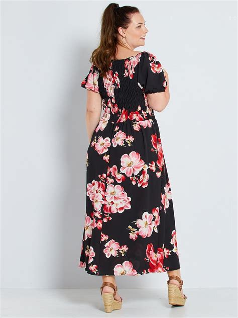 Robe Longue Fleurie Noir Fleurs Kiabi