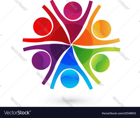 Friends teamwork group logo Royalty Free Vector Image