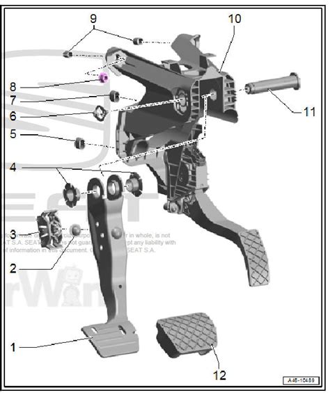 Seat Leon Assembly Overview Brake Pedal Brake Pedal Brakes