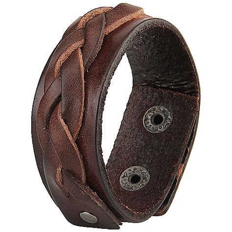 Unisex Braided Leather Bracelet Genuine Leather Star Wristband Wrap