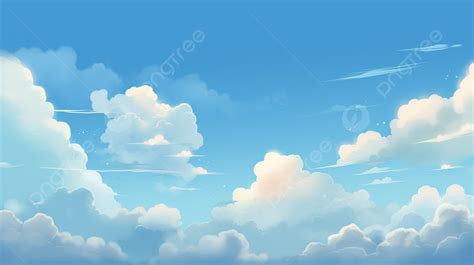 Fundo Bonito Do Céu Dos Desenhos Animados Céu Azul E Nuvens Brancas