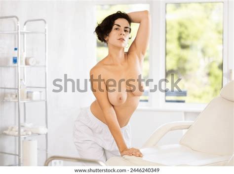 Slim Naked Nurse Short Haircut White Stock Photo Shutterstock