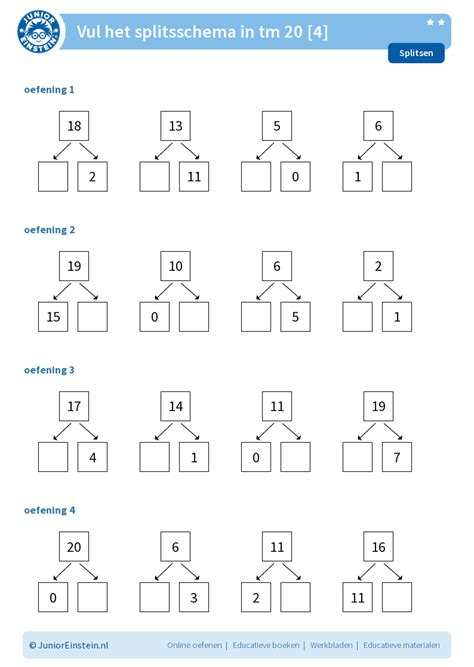 Werkbladen Splitsen Splitsen Tot En Met