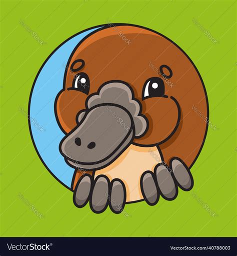 Cute Platypus Cartoon Character Colorful Vector Image