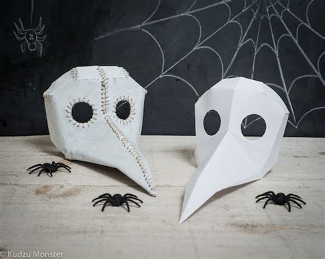 Printable Paper Plague Doctor Mask Spy vs Spy bird mask DIY foldable ...