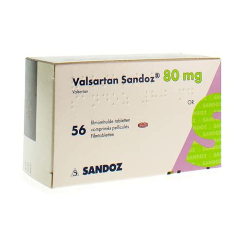 VALSARTAN SANDOZ 80 MG FILMOMH TABL 56 X 80 MG Apotheek Vanderheyden