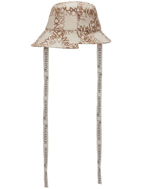 Asymmetric Monogram Print Bucket Hat JW Anderson Eraldo