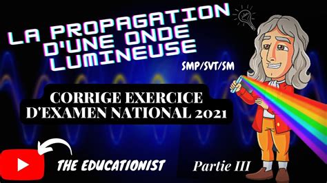 EXERCICE 2 LES ONDES LUMINEUSES EXAMEN NATIONAL 2021 NORMALE2BAC