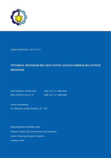 PDF TUTORIAL PROGRAM HEC RAS UNTUK ANALISA HIDROLIKA SISTEM DOKUMEN