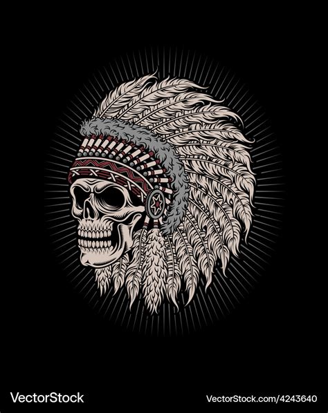 Native American Indian Chief Skull Royalty Free Vector Image