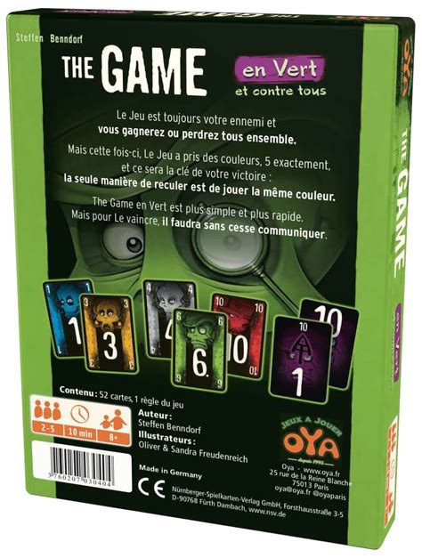 The Game En Vert Et Contre Tous Jeu De Cartes Acheter Sur Espritjeu