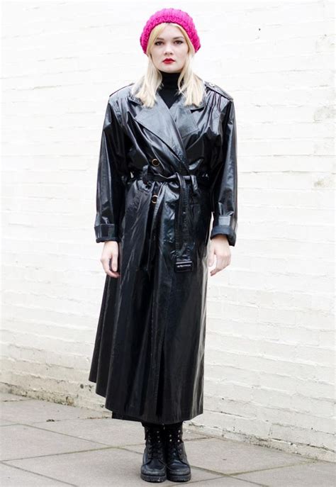 Rainwear Pvc Outfits Rubber Raincoats Long Leather Coat Raincoats